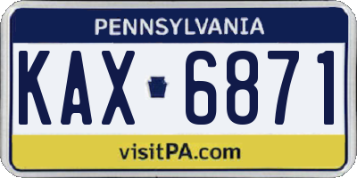 PA license plate KAX6871