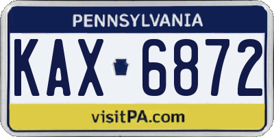 PA license plate KAX6872