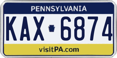 PA license plate KAX6874