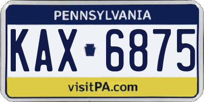 PA license plate KAX6875