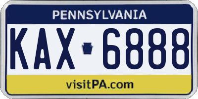 PA license plate KAX6888