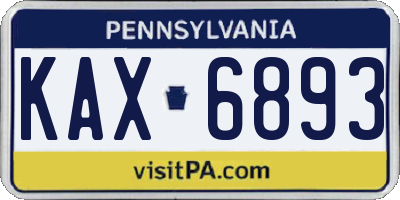 PA license plate KAX6893