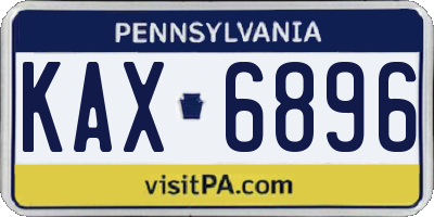 PA license plate KAX6896