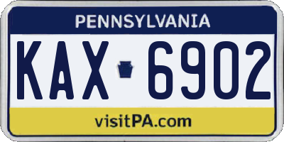 PA license plate KAX6902
