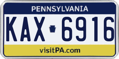 PA license plate KAX6916