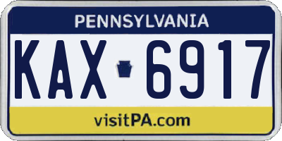 PA license plate KAX6917