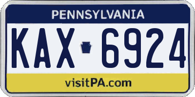 PA license plate KAX6924