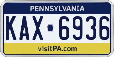 PA license plate KAX6936
