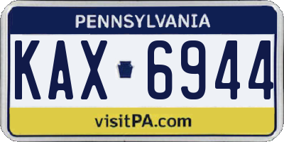 PA license plate KAX6944