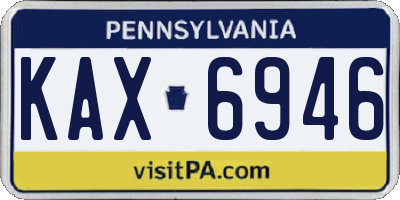PA license plate KAX6946