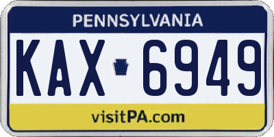 PA license plate KAX6949