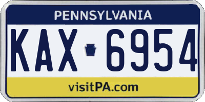 PA license plate KAX6954