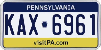 PA license plate KAX6961