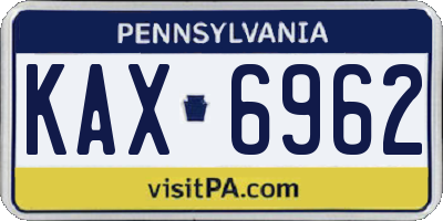 PA license plate KAX6962