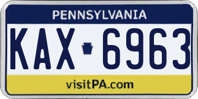 PA license plate KAX6963