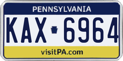 PA license plate KAX6964