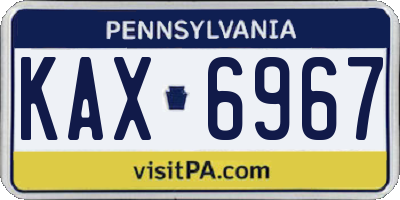 PA license plate KAX6967