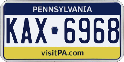 PA license plate KAX6968