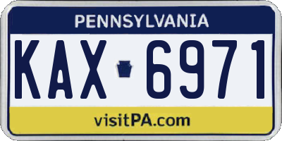 PA license plate KAX6971