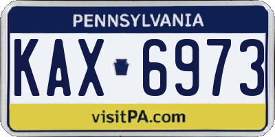 PA license plate KAX6973
