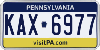 PA license plate KAX6977