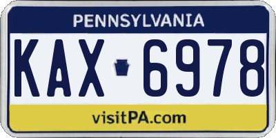PA license plate KAX6978