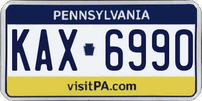 PA license plate KAX6990