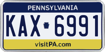 PA license plate KAX6991