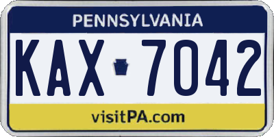 PA license plate KAX7042