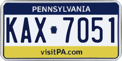 PA license plate KAX7051