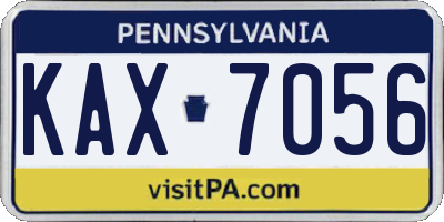 PA license plate KAX7056