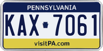 PA license plate KAX7061