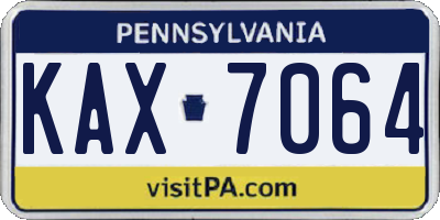 PA license plate KAX7064