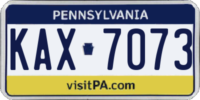 PA license plate KAX7073