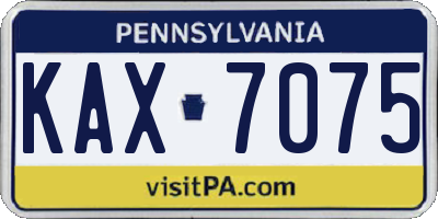 PA license plate KAX7075