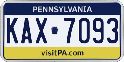PA license plate KAX7093