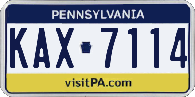 PA license plate KAX7114