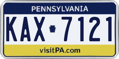 PA license plate KAX7121