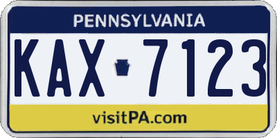 PA license plate KAX7123