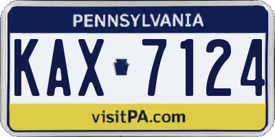 PA license plate KAX7124