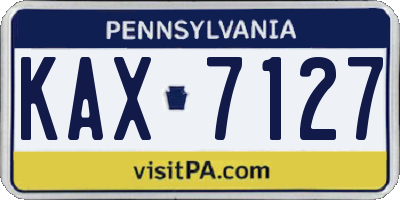 PA license plate KAX7127