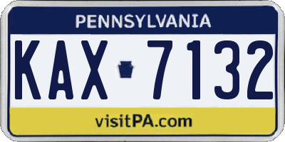 PA license plate KAX7132