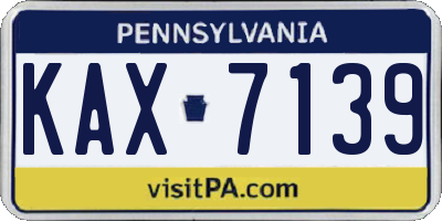 PA license plate KAX7139