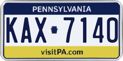 PA license plate KAX7140