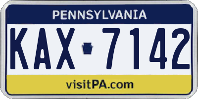 PA license plate KAX7142