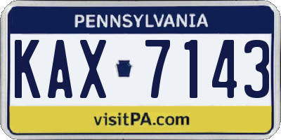 PA license plate KAX7143