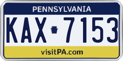 PA license plate KAX7153