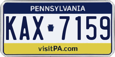 PA license plate KAX7159