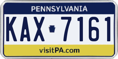 PA license plate KAX7161