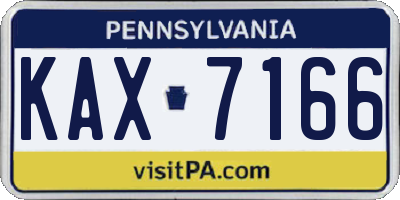 PA license plate KAX7166